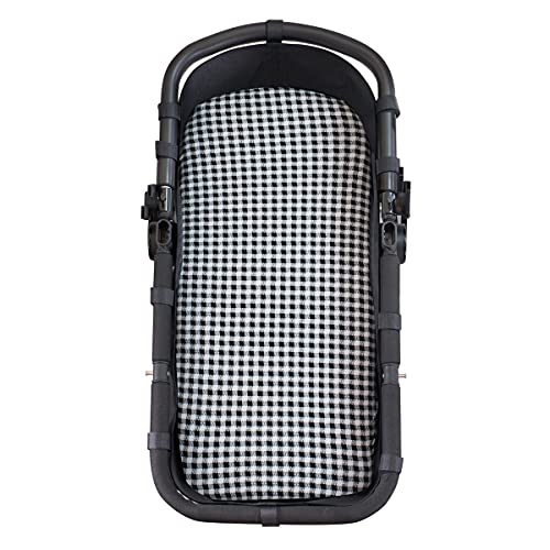 JYOKO Kids S&aacute;bana para capazo de algod&oacute;n, Ajustable con el&aacute;stico (Vichy)