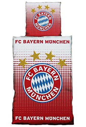 FC Bayern Múnich – Ropa de Cama y Logotipo Rojo – Blanco, 135 x 200 cm, Incluye...