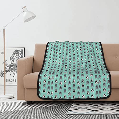 ANGYANG Manta Frenchie Dog Bulldogs franceses Gris y Blanco y Negro Frenchies C&aacute;lido Franela Fleece...