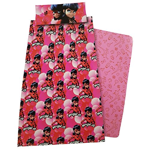 Miraculous Juego de S&aacute;banas, 48% Algod&oacute;n, 52% Poliester, Rojo, 90 cm