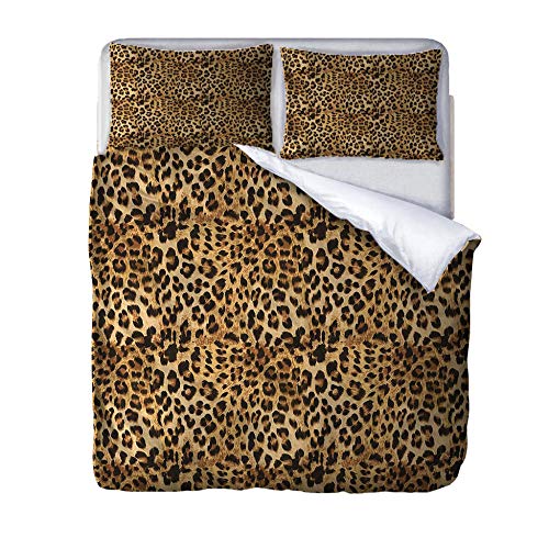 zzqxx Impreso Funda de edredón 135x200cm Leopardo 3D Funda nórdica Microfibra Juego de Cama...