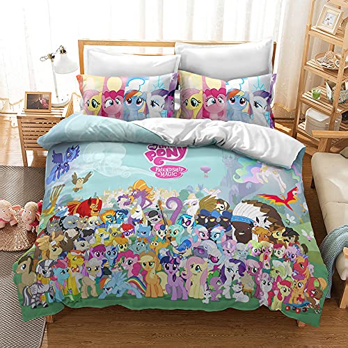 CHAOSE-ESB Juego De Cama My Little Pony Friendship Is Magic Funda N&oacute;rdica Y Funda De Almohada para...
