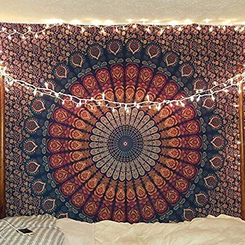 Craftozone Tapiz regalo tapices hippie Mandala bohemio psicod&eacute;lico intrincado indio colgante de...