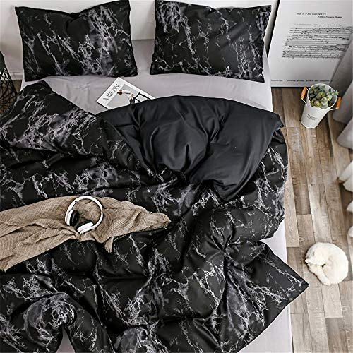 Treer M&aacute;rmol Juego de Ropa de Cama, Microfibra Suave Transpirable Estilo N&oacute;rdico Pareja Ni&ntilde;os...