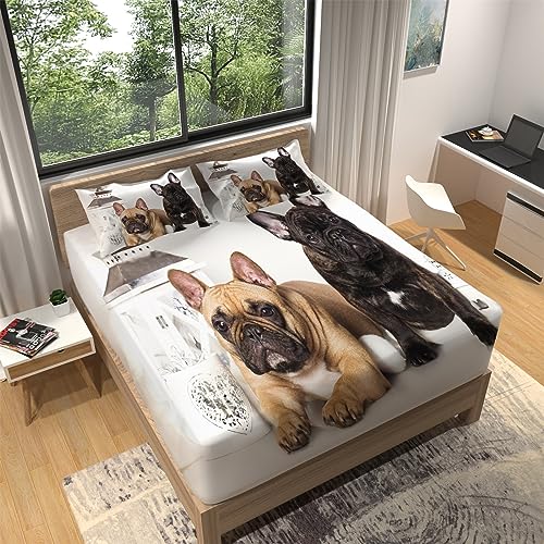 Ni&ntilde;os S&aacute;banas Bajeras Estampados 90x190 cm, Patr&oacute;N Animales Bulldog Franc&eacute;S Juegos de Cama...