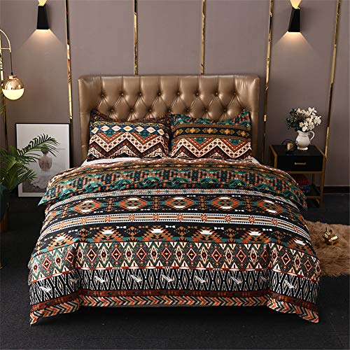 Chanyuan Juego de ropa cama bohemia, 135 x 200 cm, 2 piezas, dise&ntilde;o indio mandala, suave...