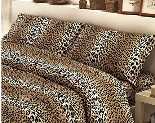 L'EMPORIO CASA Juego de sábanas de leopardo – Cebrato de matrimonio, sábana supersuave, 100%...