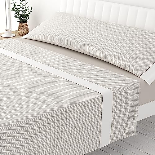Victorio & Lucchino Juego de Sábanas Estampadas de Verano 100% Algodón Percal (Cama 90cm (1...