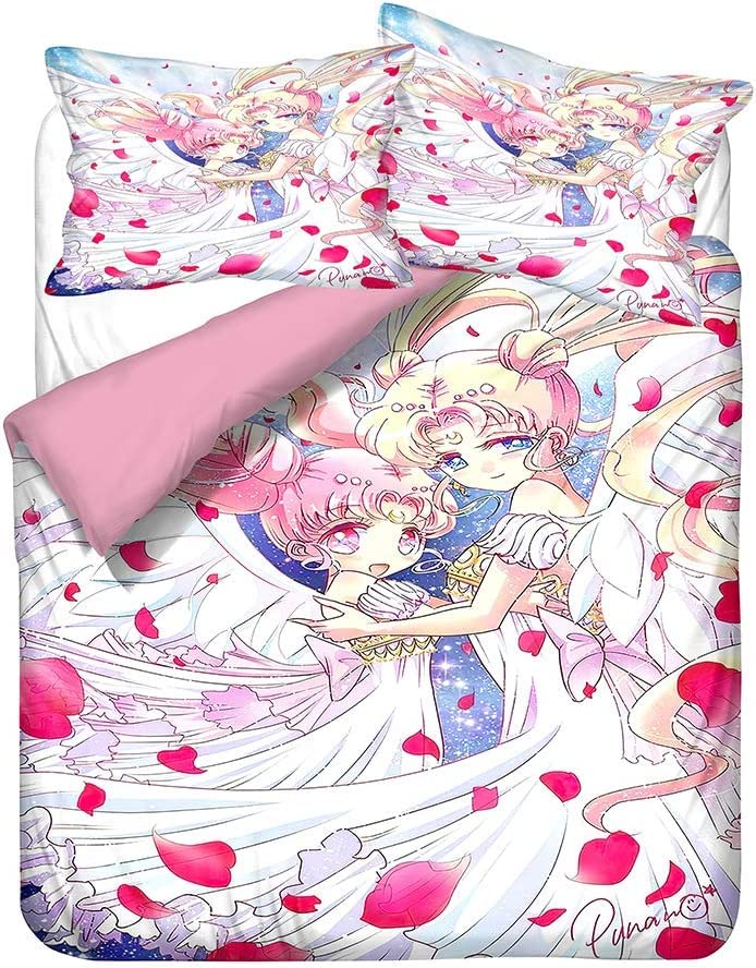 MINAN para 3D Sailor Moon Anime Juego de Ropa de Cama Funda n&oacute;rdica Individual/Doble/King con...