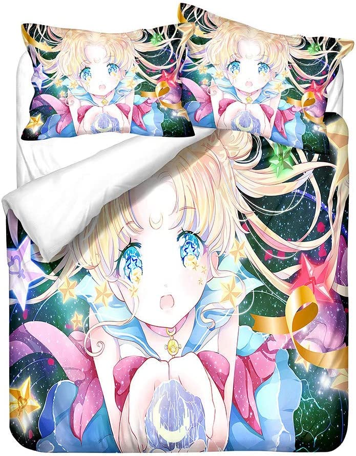 MINAN para 3D Sailor Moon AnimeJuego de Ropa de Cama Funda n&oacute;rdica Individual/Doble/King con...